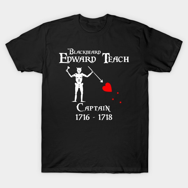 Captain Edward "Blackbeard" Teach T-Shirt by CompassandBlade